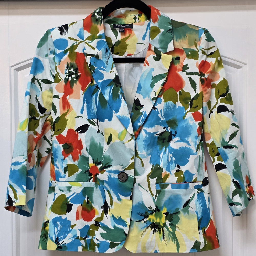 Notations Multicolor Floral Blazer